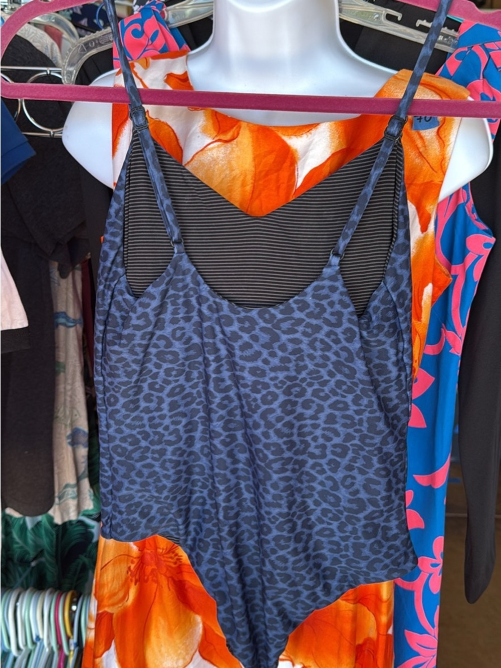 acacia swimwear Blue Leopard Print Swim - M - Picture 3 of 4